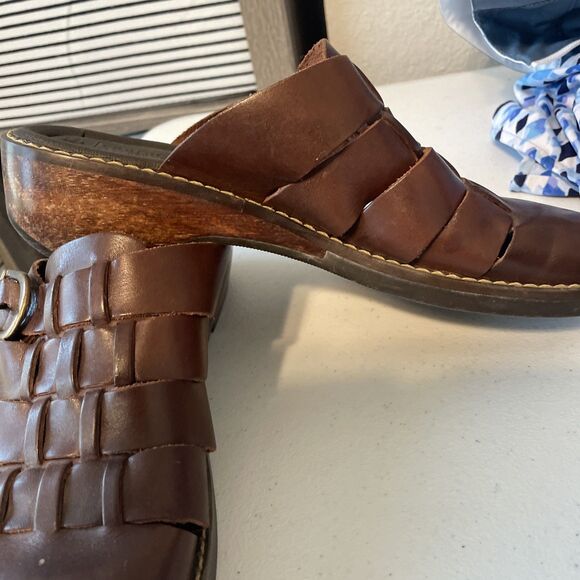 PREDICTIONS LEATHER COLLECTION WOMENS SHOES 8.5 BROWN SLIP-ON WEAVE - Picture 5 of 12